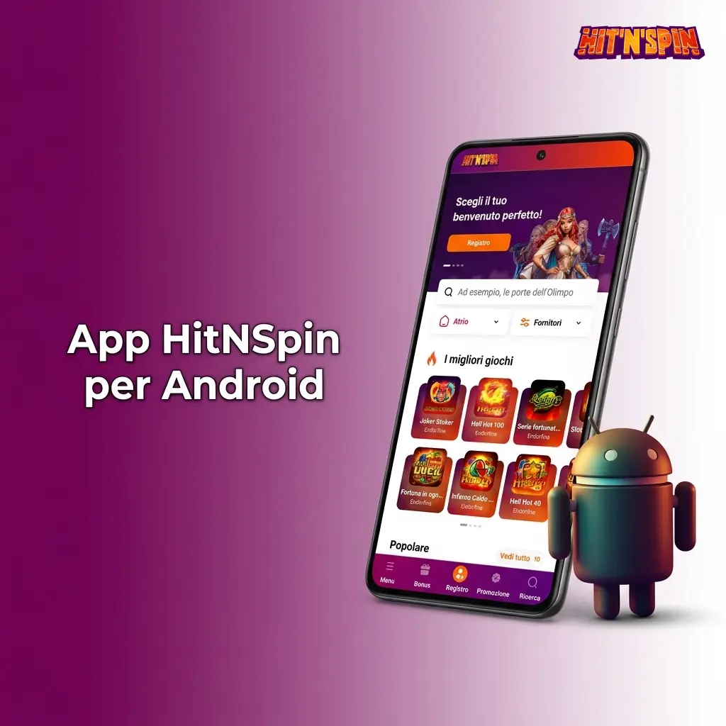 App HitNSpin per Android: scarica il file APK e installa il casinò mobile sul tuo dispositivo Android 5.0+