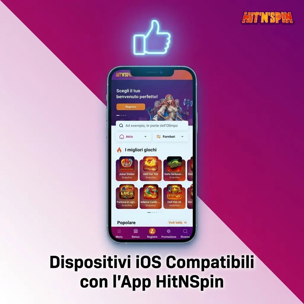 Dispositivi iOS compatibili con l'app HitNSpin: iPhone X fino a 15 Pro Max e iPad Air e Pro supportati