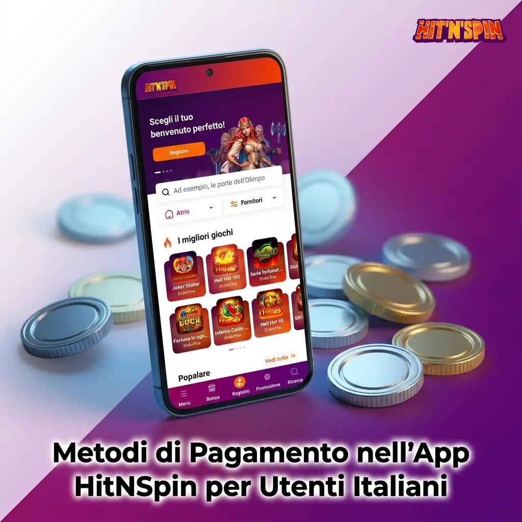 Metodi di pagamento app HitNSpin per utenti italiani: Visa, Mastercard, Skrill, Neteller e bonifico bancario.