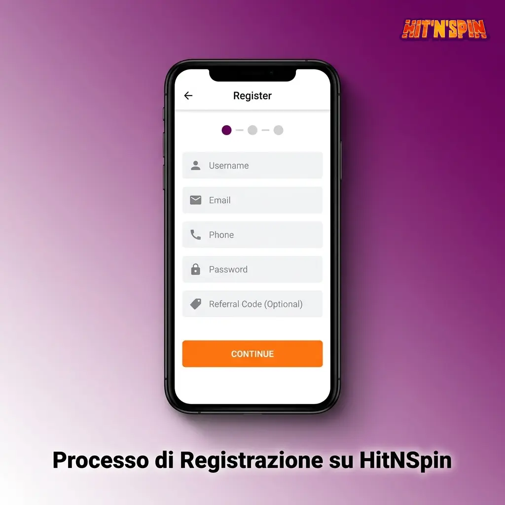 Guida passo passo al processo di registrazione su HitNSpin per accedere al Pacchetto Bonus di Thor